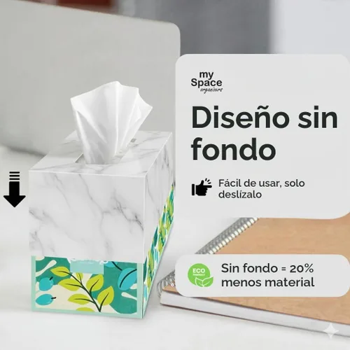 Vista 2 de Cubierta de Caja de Paños Rectangular - Soporte de Caja de Paños Rectangular - Compatible con Kleenex - Accesorios de Baño de Acrílico y Mármol