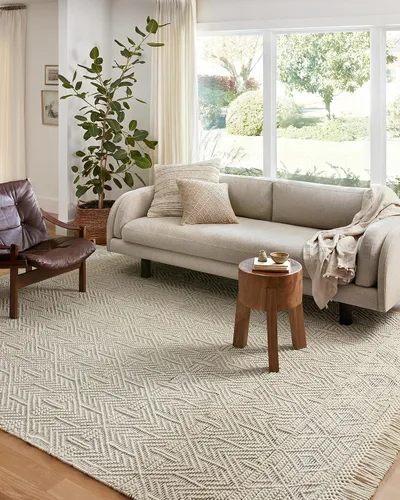 Vista 2 de Loloi II Noelle Collection NOE-01 - Alfombra decorativa de 2 pies y 0 pulgadas x 5 pies, color marfil/negro