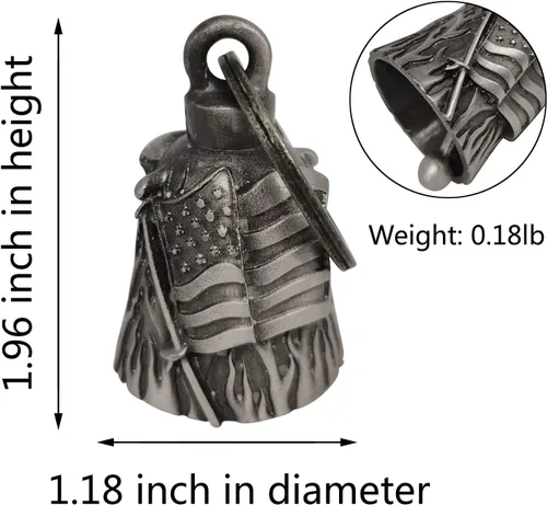 Vista 5 de Campana de motocicleta con colgador para motociclista, campanas de motociclista de buena suerte y accesorios de motocicleta, campana de la suerte