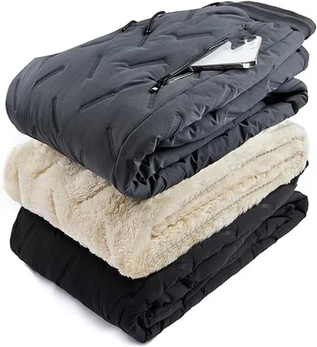 Vista 5 de Pantalones deportivos unisex con forro polar de lana de cordero, pantalones de forro polar de invierno, pantalones deportivos gruesos y cálidos