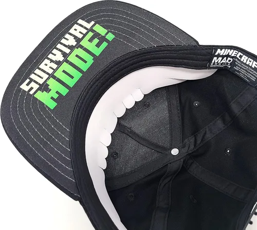 Vista 5 de Minecraft Gamer Hat para niños Survival Mode Snapback Cap Cool Kids Hat Negro