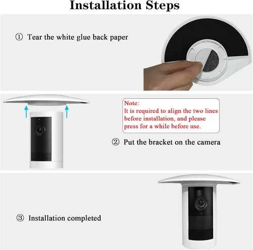 Vista 4 de Paquete de 2 fundas para cámara compatibles con Ring Outdoor Cam Plus, protector de cámara para exteriores, resistente a los rayos UV y a la lluvia