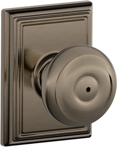Vista 96 de SCHLAGE F10 GEO 716 Pomo de Puerta Georgiano, Cerradura de Paso para Pasillo y Armario, Bronce Envejecido (Paquete de 4)