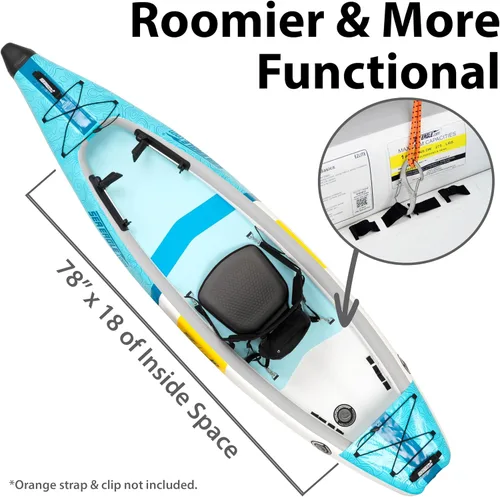 Vista 6 de Sea Eagle EZLITE 10 ultraligero, todo tejido, punto caído, rígido, alto rendimiento, fácil instalación, kayak inflable individual de 10 pies