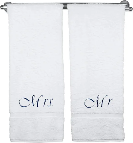 Vista 28 de BC BARE COTTON Juego de toallas de lujo de seis piezas para novia y novio de hotel y spa