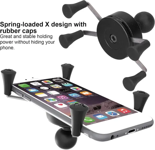 Vista 2 de Soporte de teléfono para motocicleta, soporte para teléfono celular, modificación universal con 13 accesorios, soporte de bicicleta para manillar