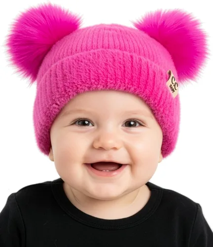 Vista 20 de Funky Junque Gorro de invierno con doble pompón para bebé de 0 a 12 meses, bonito gorro de punto acogedor para clima frío Patrón de tejido