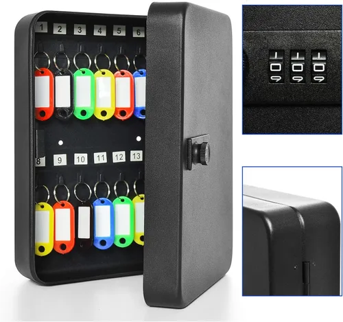 Vista 5 de Caja de llaves de acero para 28 llaves con código, llaveros