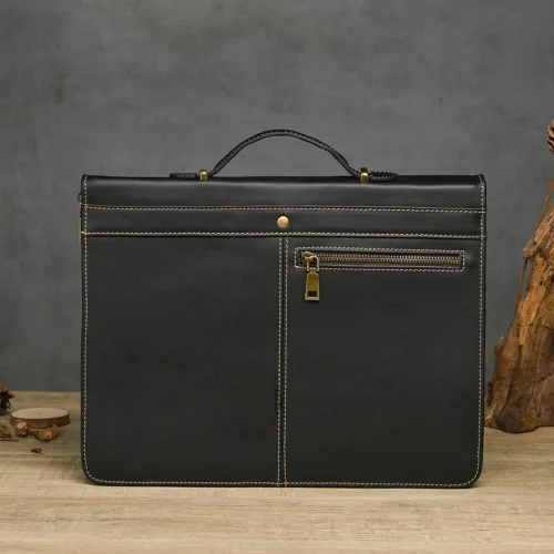 Vista 5 de Carpetas de cuero personalizadas, portafolio de cuero auténtico, organizador de cuadernos de negocios, padfolio para hombres y mujeres con bloc