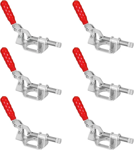 Vista 7 de POWERTEC Pie de abrazadera de palanca grande de 6 pulgadas con tuercas y arandelas, pie de abrazadera de espárrago de gran tamaño compatible