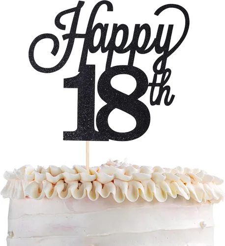 Vista 59 de 1 paquete de decoración para pastel de 12 años, purpurina negra número 12, doce cumpleaños, decoración para felicitaciones a 12 años de edad, 12