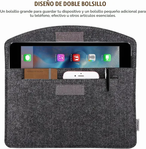 Vista 3 de Moko Funda de 7-8 pulgadas, funda protectora portátil para tableta de Gris-oscuro