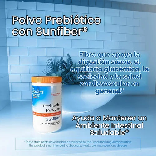 Vista 7 de Doctor's Best Suplemento en polvo prebiótico con fibra solar Guar Fibra