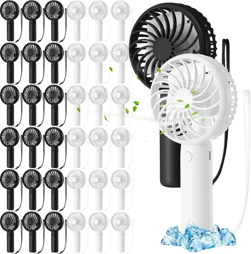 Vista 15 de Tujoe Mini ventilador de mano potente de 3 velocidades, ventilador personal pequeño portátil recargable con base USB para mujeres, maquillaje