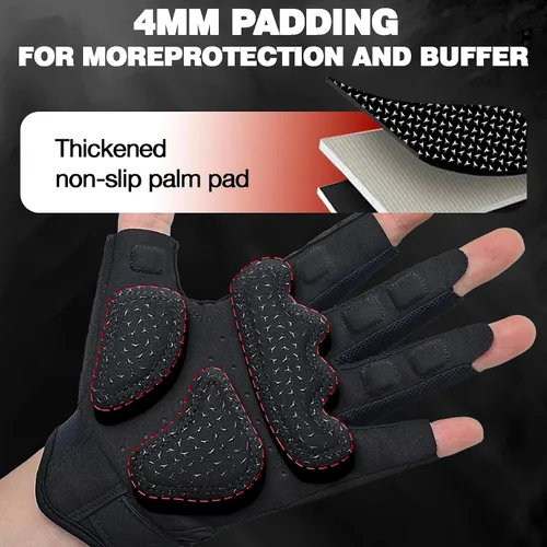 Vista 2 de Seektop Guantes de entrenamiento transpirables para mujeres y hombres, guantes gruesos acolchados para levantamiento de pesas, protección completa