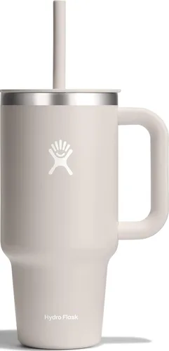 Vista 43 de Hydro Flask Vaso de Viaje con Asa, Tapa y Pajita - Acero Inoxidable Aislado en 24 Oz Aloe