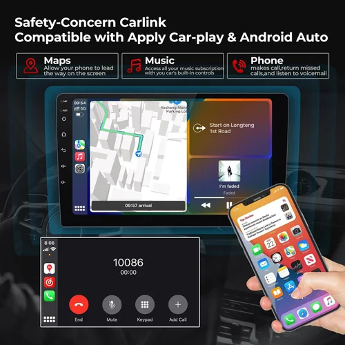 Vista 6 de Radio de coche para Jeep Compass/Jeep Patriot 2010-2016 Reproductor multimedia estéreo con Carplay y Android Auto 4-Core 2G RAM + 32G ROM 10" IPS