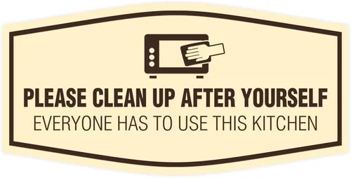 Vista 36 de Signs ByLITA Fancy Please Clean Up After Yourself Everyone Has To Use This Kitchen Sign (Negro) - Pequeño