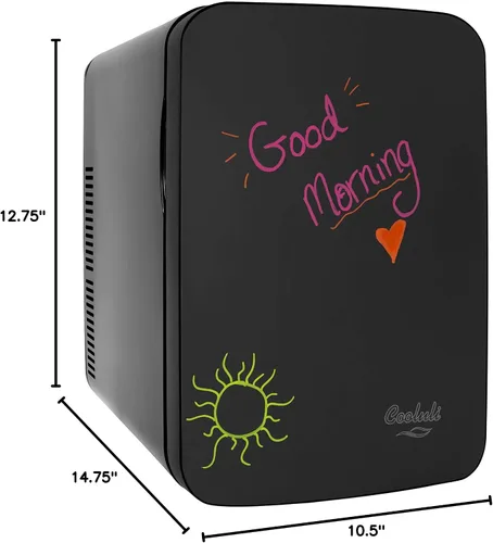 Vista 8 de Cooluli minirefrigerador de 15 L con pizarra magnética - refrigerador pequeño portátil para viajes, auto y oficina, V15LE2BK