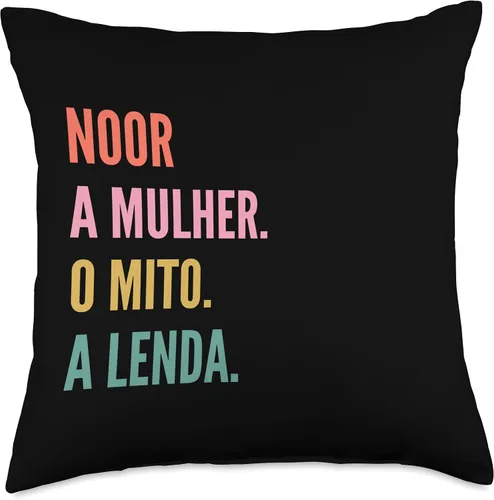 Vista 4 de Funny Portuguese First Name Design - Noor Throw Pillow