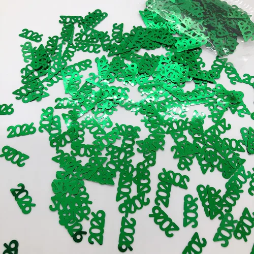 Vista 2 de Combo de confeti Año 2023 Verde, Naranja - 4 bolsas de media onza (2 onzas)
