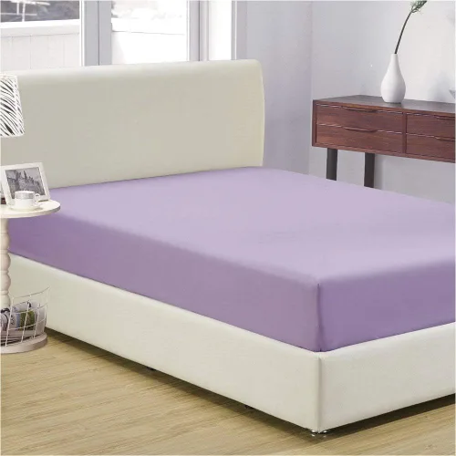 Vista 45 de Sábana egipcia beige maciza Full- 1 sábana bajera ajustable extra profunda para colchón de 16.0 in a 18.0 in