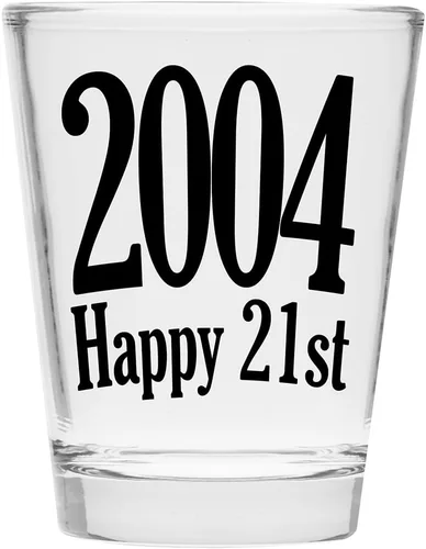 Vista 7 de Make Em Laugh 2004 Vaso de chupito de cumpleaños feliz número 21 - Celebra el cumpleaños número 21 - Regalos de cumpleaños perfectos para él o ella