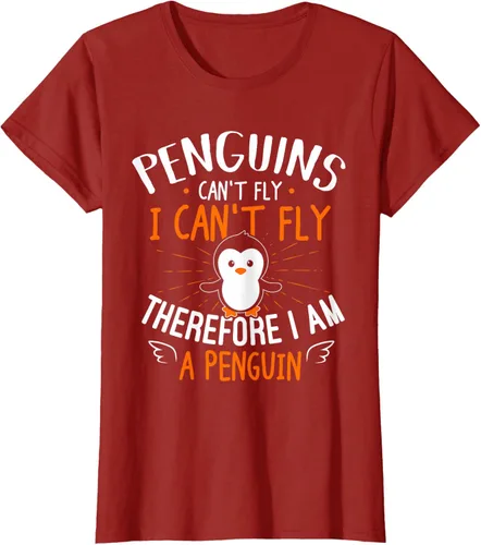 Vista 80 de Penguins Can't Fly Shirt - Camiseta de regalo para amantes de los pingüinos, Azul Azul Marino