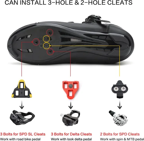 Vista 6 de Zapatos de ciclismo unisex compatibles con Peloton zapatos de bicicleta con clip para interiores Peleton bicicleta de carretera, ciclismo, carreras