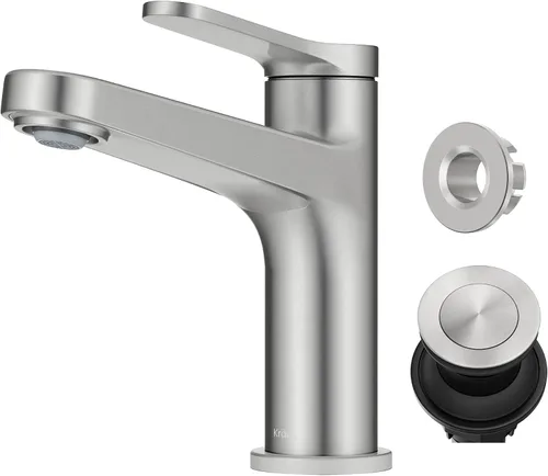 Vista 23 de KRAUS Indy Grifo de Lavabo de un Orificio de una Sola Manija en Cromo, KBF-1411CH