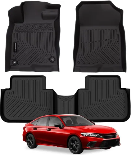 Vista 27 de Auxko Alfombrillas para todo tipo de clima, tapete de carga con respaldo para Honda Pilot 8 pasajeros 2016-2022, forros de elastómero termoplástico