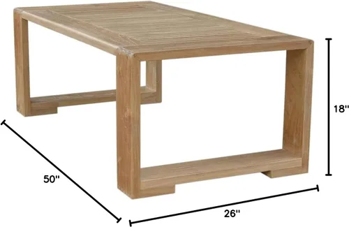Vista 2 de Anderson Teak DS-805 Capistrano Mesa de centro rectangular moderna, natural