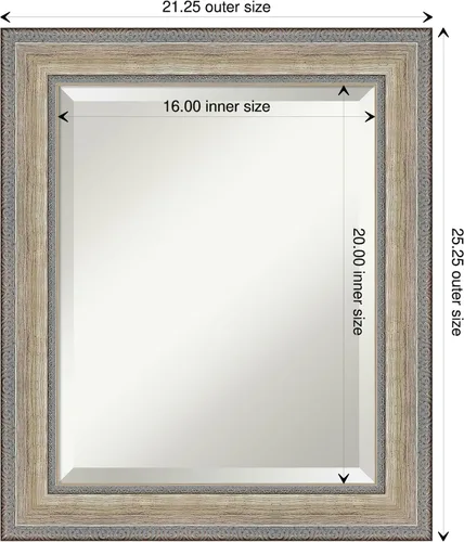Vista 4 de Amanti Art Bathroom Mirror for Over Sink, Vanity Mirror, Wood Frame, Hangs Horizonally and Vertically, Bathroom Wall Decor, Beveled Edge