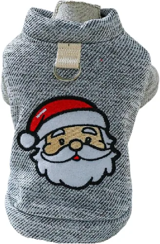 Vista 6 de Pijamas de Navidad para perros, ropa acolchada de invierno para mascotas, suéter con capucha para perro, chaqueta para perro, chaleco para perro