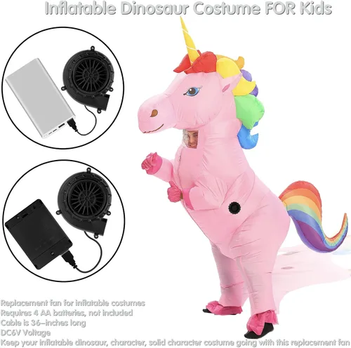 Vista 8 de Mini ventilador de disfraz negro para disfraz inflable de dinosaurio de Halloween (versión mejorada)
