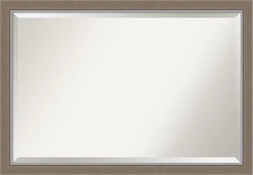 Vista 25 de Amanti Art Espejo de baño marrón para sobre lavabo, espejo rectangular de 24x20 Caleb Brown para tocador, marco rústico pequeño de estilo campestre