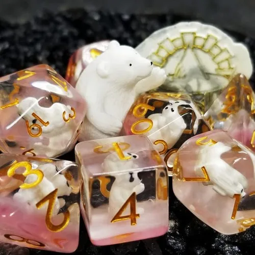 Vista 5 de Sage's Portal - Juego de dados de Animales Familiares de Resina para D&D, Juego de dados poliédricos para Dungeons and Dragons RPG, Pathfinder