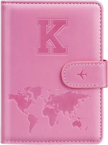 Vista 51 de Funda para Pasaporte Personalizada con Letra de la A a la Z, Billetera de Viaje con Bloqueo RFID, Funda para Pasaporte, Estuche para Pasaporte