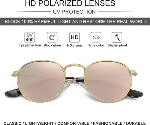 Vista 4 de Gafas de sol polarizadas para niños marco de metal clásico para bebés niños y niñas de 0 a 18 años tres tamaños 100 protección UV