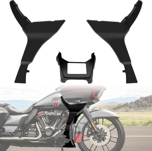 Vista 7 de Cubierta de alerón de carenado lateral para Road Glide 17-23, cubierta de alerón de carenado lateral con patrón de fibra de carbono con kit