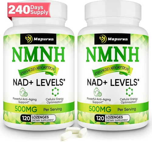 Vista 10 de NMNH (mononucleótido de dihidronicotinamida), suplemento de NMN, 500 mg por porción de suplemento NAD para aumentar los niveles de NAD+ a medida que