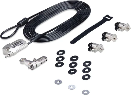 Vista 9 de StarTech - Bloqueo de anclaje para cable periférico, TAA (organizador de cables) Uso con cable de seguridad para laptop, teclado/mouse seguro