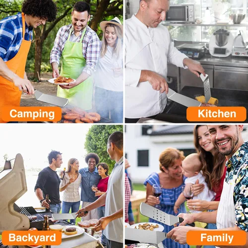 Vista 3 de Kit de accesorios para parrilla, juego de 25 piezas de accesorios de parrilla de parte superior plana para Blackstone y Camp Chef, juego