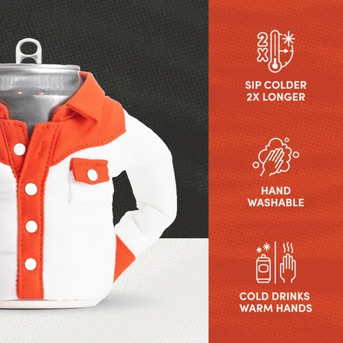 Vista 7 de Puffin - The Howdy Cowboy Shirt - Enfriador de latas aislado de 12 oz I Aislante de botellas de cerveza y latas de refrescos, mantiene las bebidas
