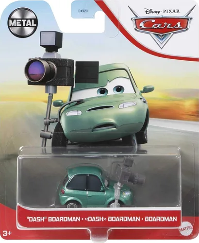Vista 5 de Disney Cars Dash Boardman, miniatura, juguete coleccionable de automóvil basado en películas de autos, para niños de 3 años en adelante, multicolor