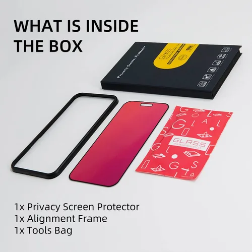 Vista 2 de EGKimBa Protector de pantalla de privacidad Compatible con iPhone 14 Pro Max, iPhone 16 Plus, 15 Plus, 6.7 pulgadas Vidrio templado electroplateado