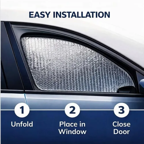 Vista 4 de Juego de 2 parasoles para ventana lateral de asiento delantero reflectante automotriz para Chevrolet Silverado Regularcab Crew Cab Extendedcab 2014