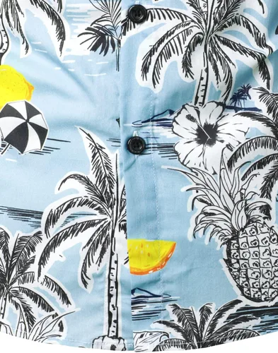 Vista 4 de Jogal - Camisa hawaiana, de manga corta, con botones, de algodón, para hombre