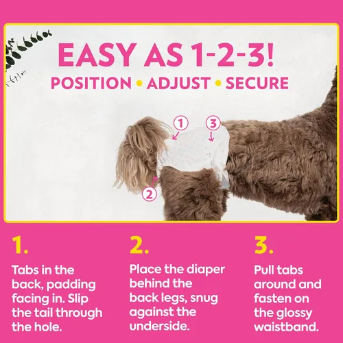 Vista 6 de . Pañales desechables para perras, para el cuidado de mascotas, absorbentes con ajuste a prueba de fugas, tecnología de bloqueo de humedad