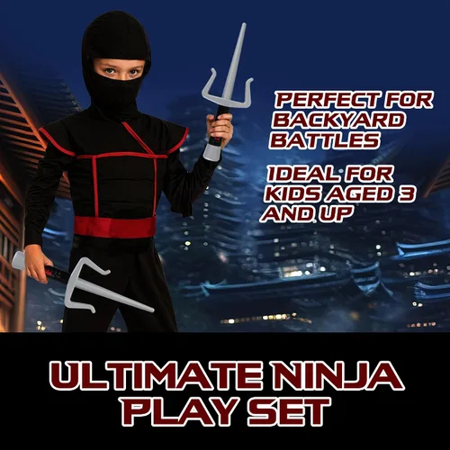 Vista 6 de Liberty Imports 2 piezas de juguete de plástico Ninja Sai armas para niños juego de simulación accesorios de disfraces - Niños juego imaginativo